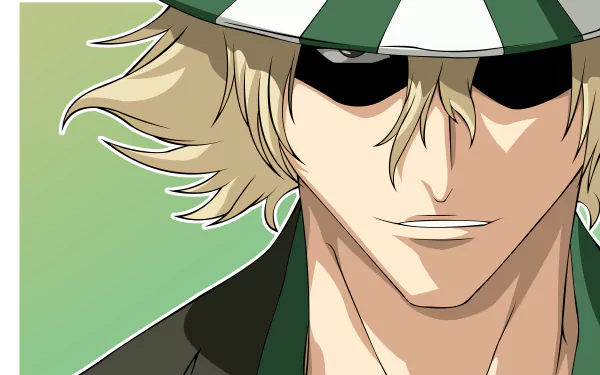 Kisuke Urahara from the anime Bleach is depicted in this vibrant HD vector artwork, showcasing his distinct style and enigmatic expression. A striking wallpaper for fans.