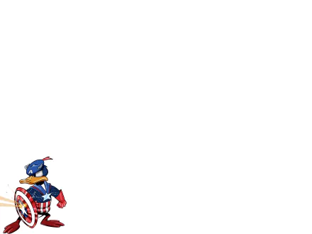 A colorful 4K Ultra HD wallpaper featuring Disney Infinity's Donald Duck dressed as Captain America, combining comic-style art with vibrant character design.