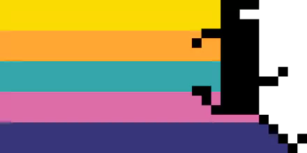 HD desktop wallpaper featuring the pixelated character from BIT.TRIP RUNNER against a colorful striped background.