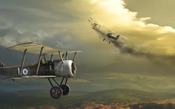 military biplane HD Desktop Wallpaper | Background Image