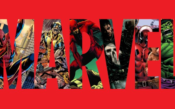 Bande-dessinées Marvel Comics Spider-Man Wolverine Daredevil Punisher Deadpool Hulk Logo Fond d'écran HD | Image