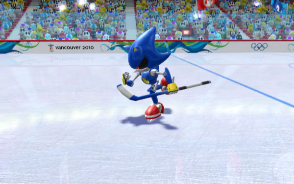 Sonic skating in Mario & Sonic at the Olympic Winter Games HD desktop wallpaper.