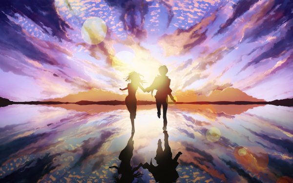 Anime Kimi Ni Todoke Couple Sunset Running Love Sawako Kuronuma Shota Kazehaya HD Wallpaper | Background Image