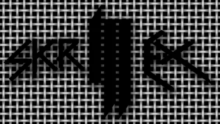 HD desktop wallpaper featuring the Skrillex logo, set against a textured black and white background, capturing the essence of dubstep music.