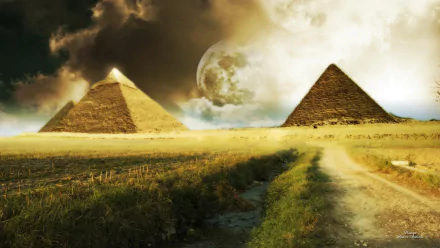fantasy pyramid HD Desktop Wallpaper | Background Image