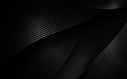 Abstract black wallpaper featuring smooth, wavy lines and subtle textures, creating a sleek and modern backdrop for PC desktops.