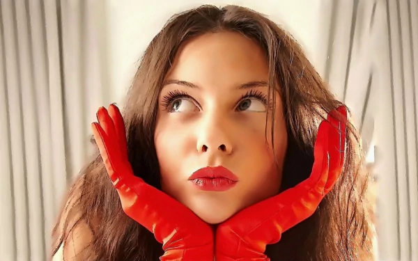  Red gloves girl