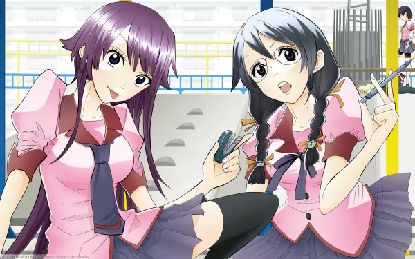 Suruga Kanbaru Tsubasa Hanekawa Hitagi Senjōgahara Anime Monogatari (Series) HD Desktop Wallpaper | Background Image