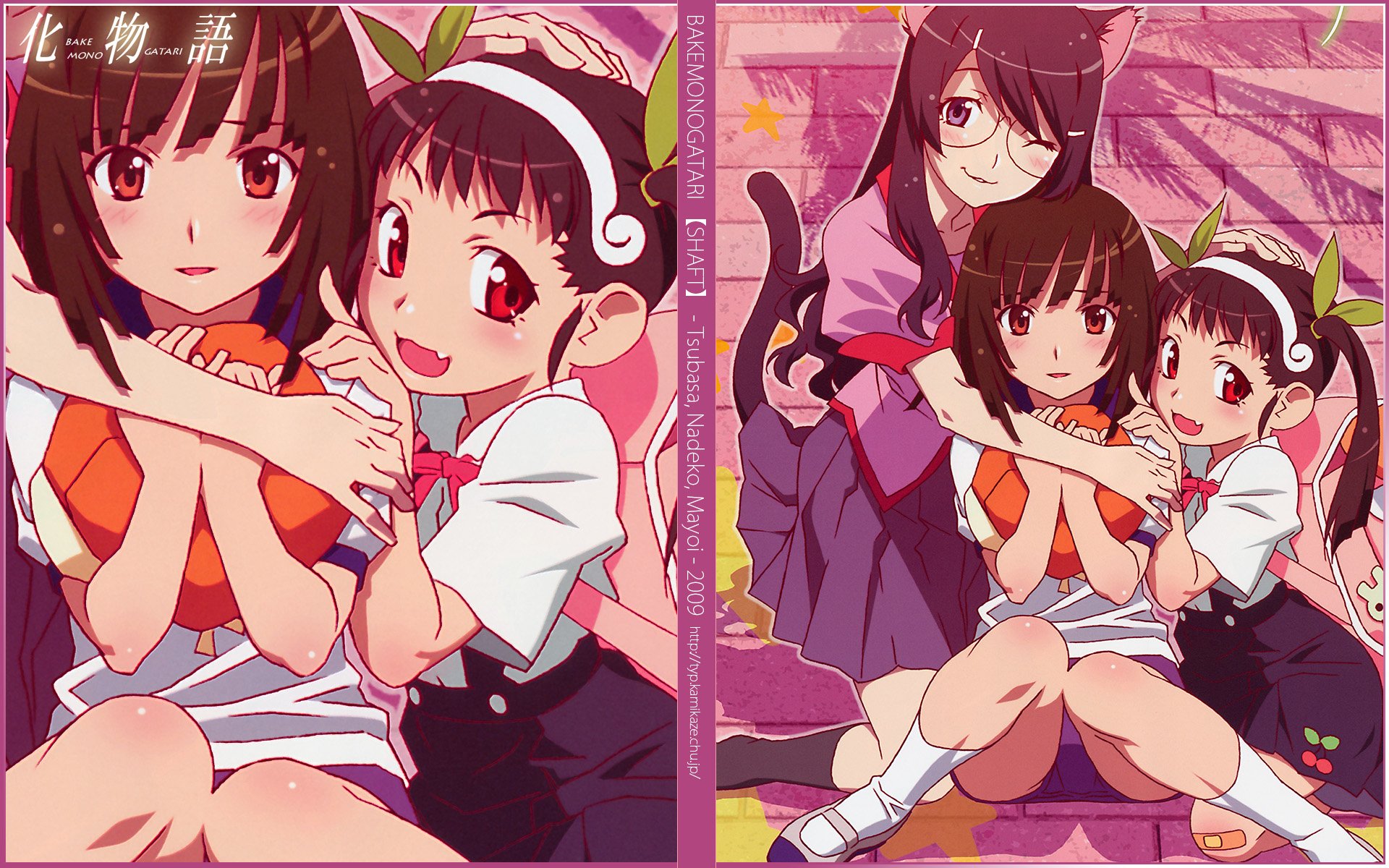 Monogatari Series HD Wallpaper: Nadeko, Mayoi & Friends | 1920x1200 ...