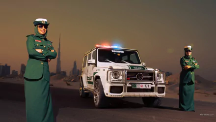 vehicle 2013 Brabus B63S 700 Widestar Dubai Police Edition HD Desktop Wallpaper | Background Image