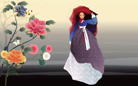 traditional costume Korea woman artistic HD Desktop Wallpaper | Background Image