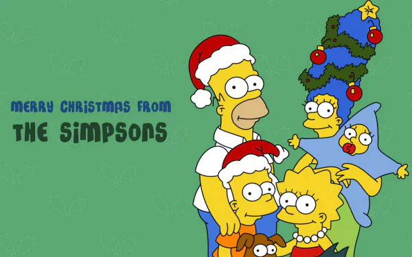 Maggie Simpson Marge Simpson Lisa Simpson Bart Simpson Homer Simpson The Simpsons holiday Christmas HD Desktop Wallpaper | Background Image