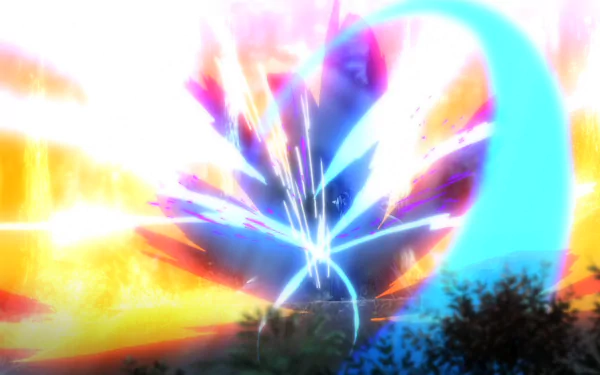 HD desktop wallpaper from Fate/Stay Night: Unlimited Blade Works showcasing vibrant abstract magical effects.