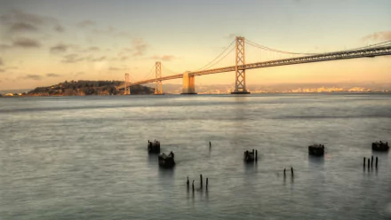 San Francisco man made Bay Bridge HD Desktop Wallpaper | Background Image