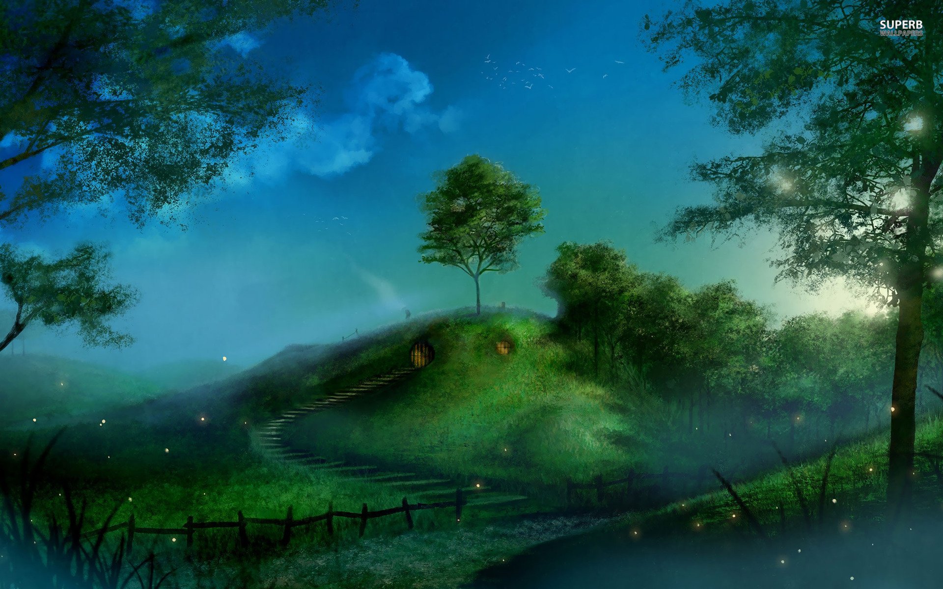 奇幻房屋高清壁纸 桌面背景 19x10