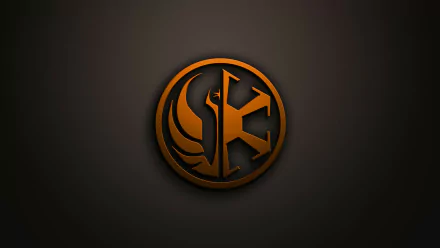 HD PC desktop wallpaper featuring the emblem from the video game Star Wars: The Old Republic, set against a dark gradient background.