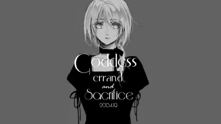 HD desktop wallpaper featuring Historia Reiss from Attack on Titan, showcasing a striking monochrome design with the text Goddess, Errand, and Sacrifice.