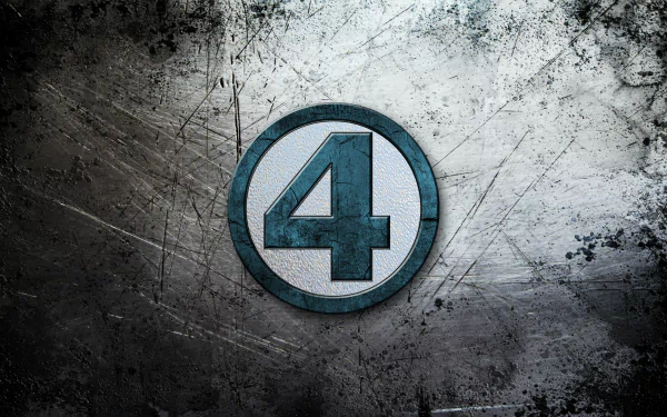 4K Ultra HD desktop wallpaper featuring the iconic Fantastic Four comic logo, set against a textured, grunge-style background.