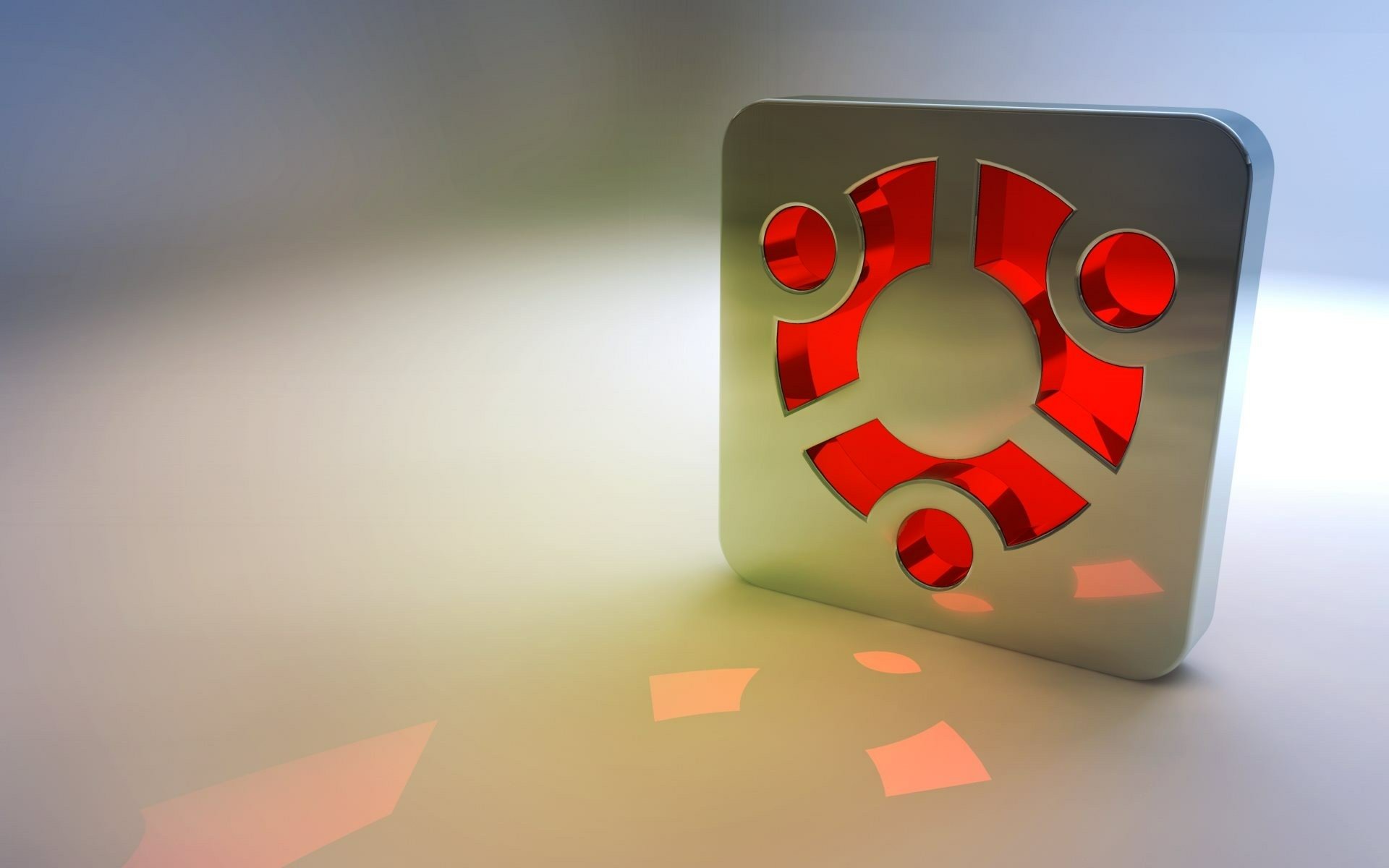 HD PC desktop wallpaper featuring a futuristic Ubuntu logo with glowing red accents, combining technology and modern design elements.