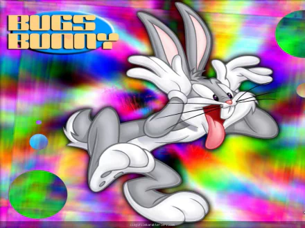 HD wallpaper featuring Bugs Bunny from the classic TV show Looney Tunes, showcasing the iconic character with a vibrant, colorful backdrop.