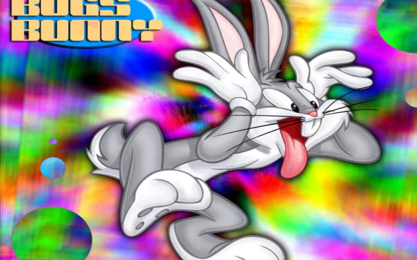 Bugs Bunny standing tall as the iconic character from Looney Tunes on a vibrant HD TV show desktop wallpaper background.