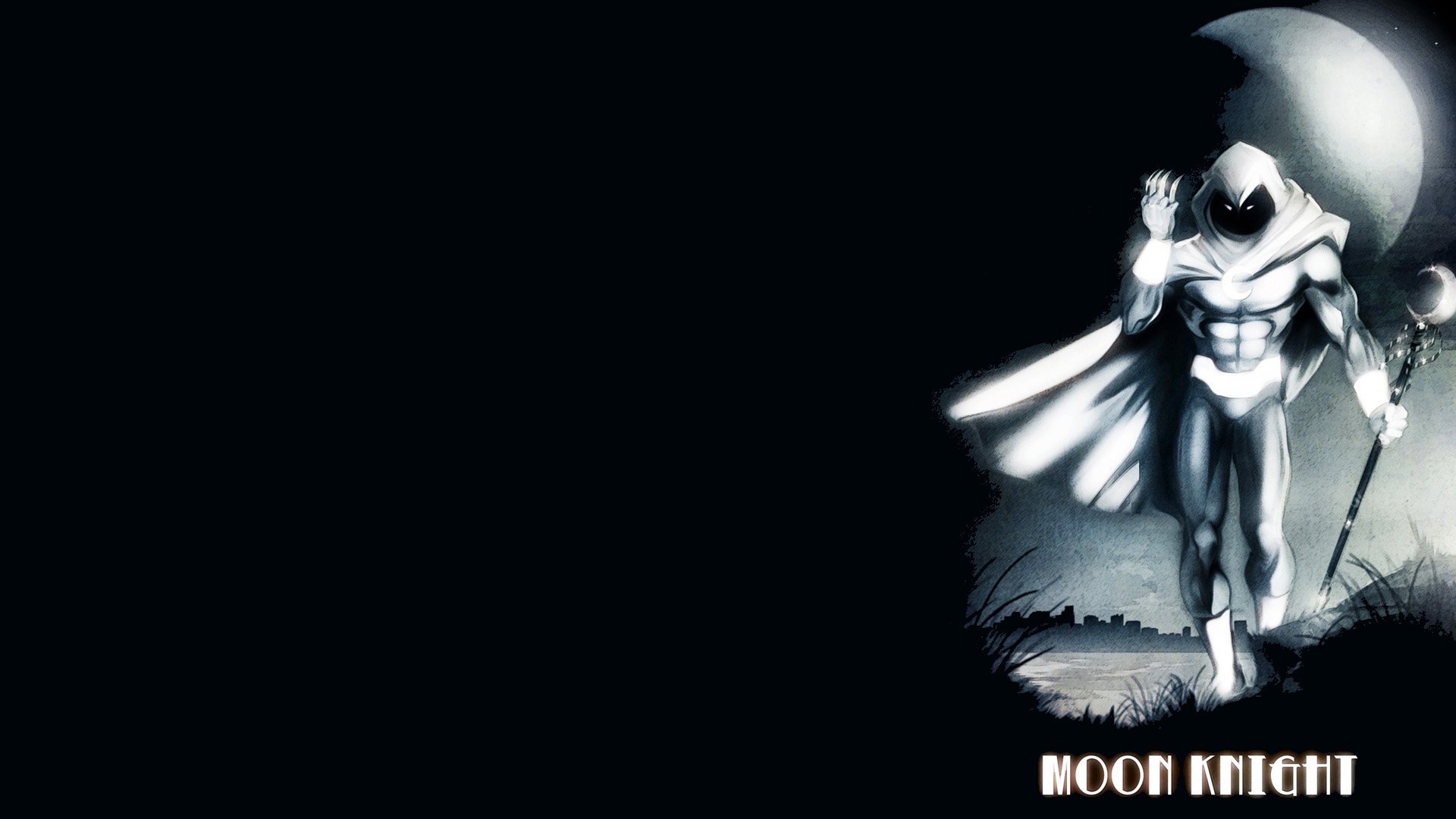 Moon Knight Wallpaper 4K, Monochrome, Marvel Comics