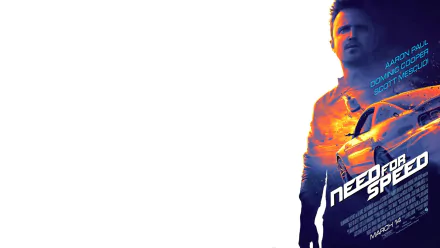Aaron Paul stars in Need for Speed in this vibrant HD desktop wallpaper, featuring dramatic colors and action-packed visuals from the movie.