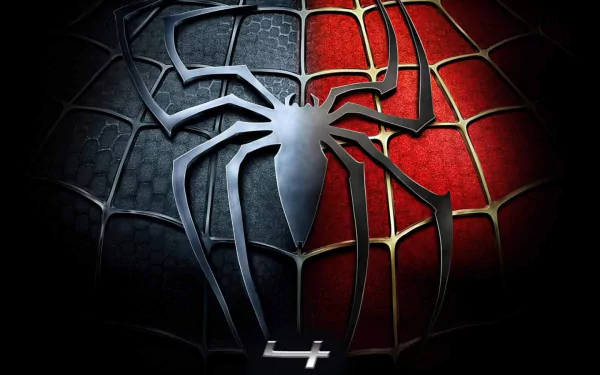 HD PC desktop wallpaper featuring a close-up of Spider-Man's iconic suit with a prominent spider emblem, inspired by Spider-Man 4 movie design.