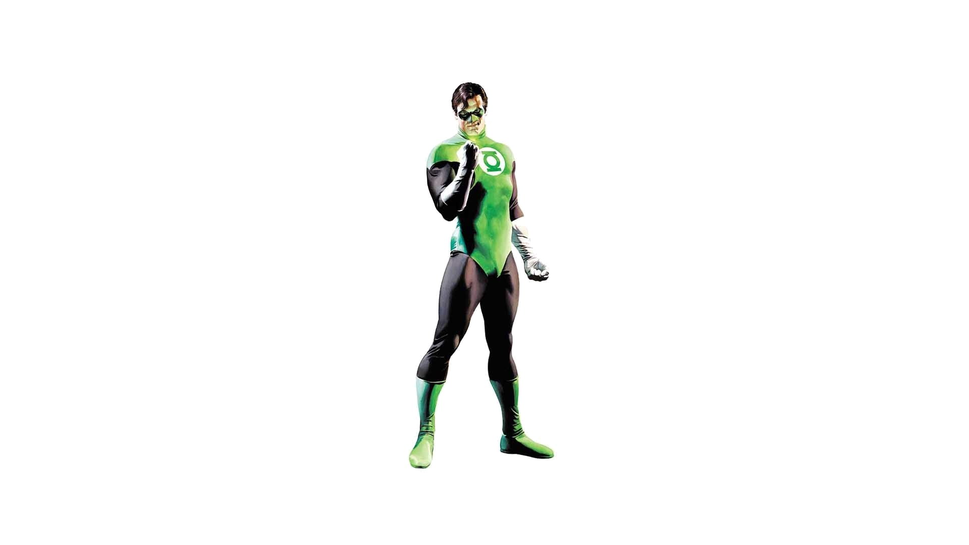 HD PC desktop wallpaper featuring the Green Lantern comic character in his iconic green and black suit with the glowing emblem on his chest.
