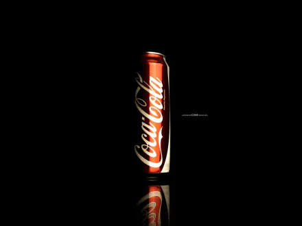 HD desktop wallpaper featuring a sleek, man-made Coca-Cola can with reflective highlights against a black background.