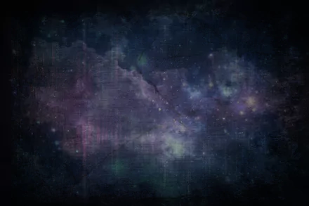 Abstract artistic HD desktop wallpaper featuring dark, muted colors with subtle textures and ethereal, cloud-like formations blending into a cosmic background.