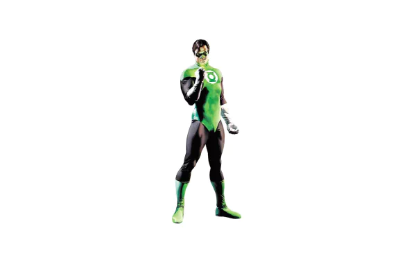 HD PC desktop wallpaper featuring the Green Lantern comic character in his iconic green and black suit with the glowing emblem on his chest.