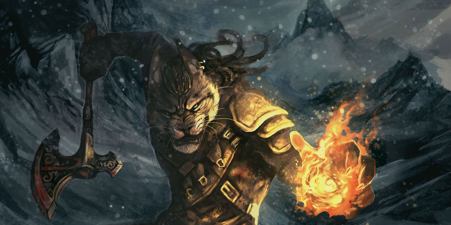 Skyrim HD Wallpaper: Unleash Your Inner Khajiit, image size:1920x960