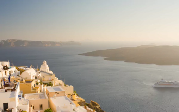 man made Santorini HD Desktop Wallpaper | Background Image