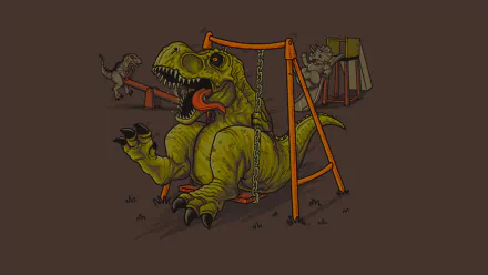  Dinosaur in a playground