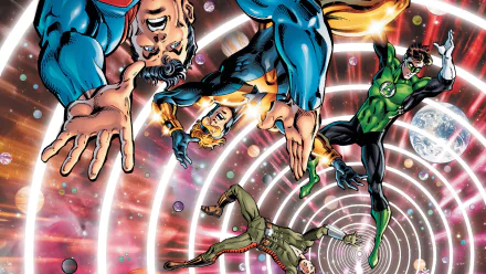 Superman Green Lantern Booster Gold Comic Time Masters: Vanishing Point HD Desktop Wallpaper | Background Image