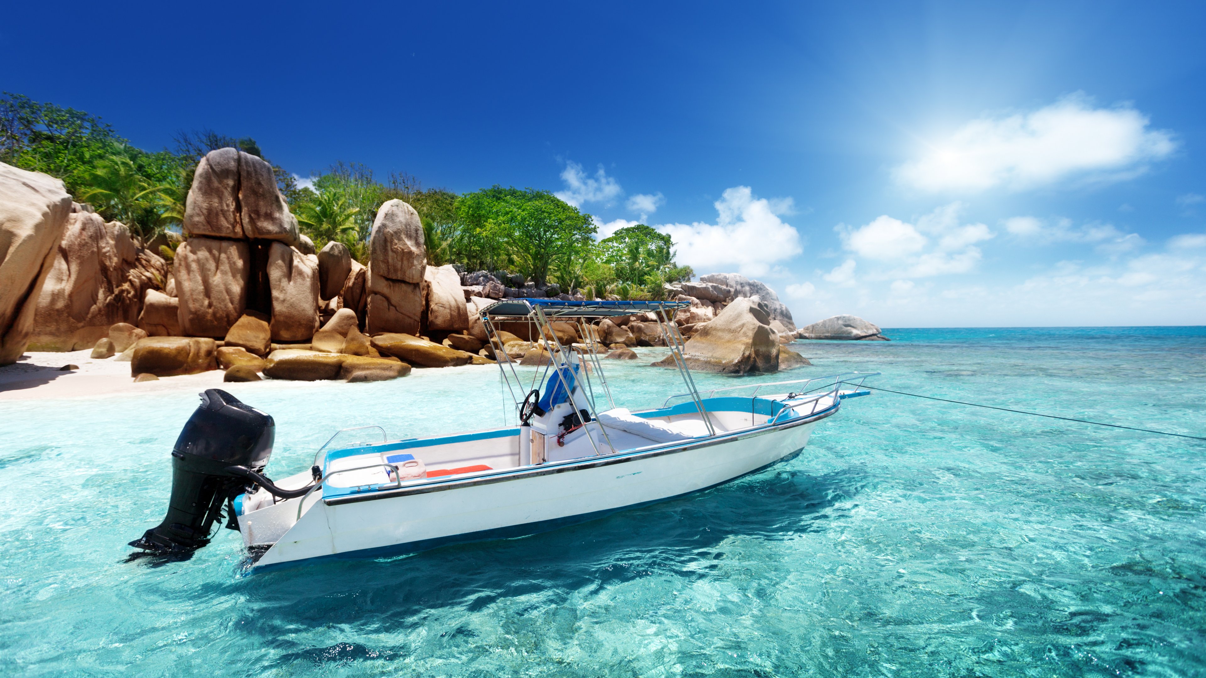 Serene Boat Escape 4K Ultra HD Wallpaper