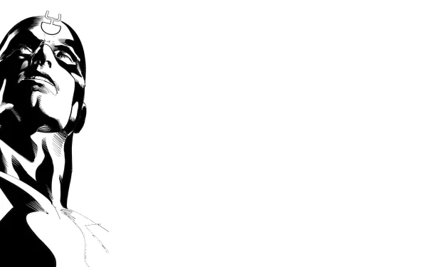 Black Bolt comic artwork featuring a striking black-and-white design. This HD PC desktop wallpaper captures the character’s powerful presence against a minimalist background.