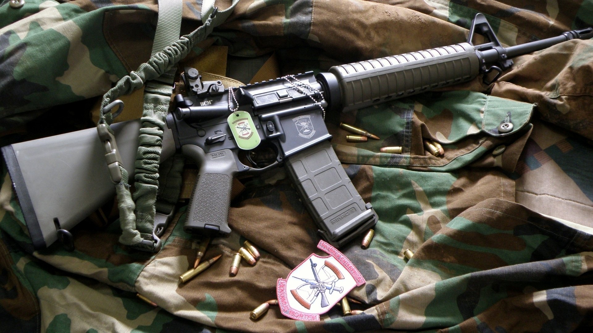 High-Definition Assault Rifle on Camouflage: Precision Engineered ...