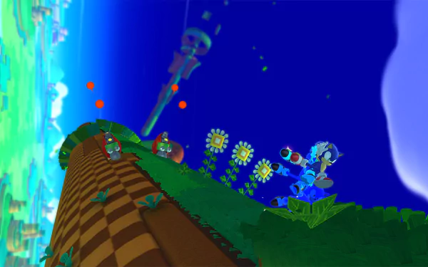 HD PC desktop wallpaper featuring vibrant landscape and characters from the video game Sonic Lost World.