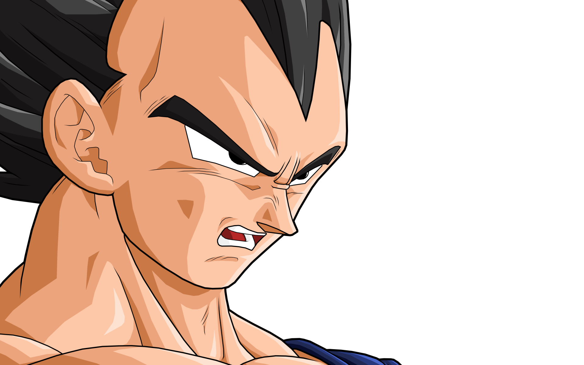 Close-up of Vegeta from Dragon Ball Z, featuring his iconic fierce expression. This high-definition image serves as a striking anime wallpaper.