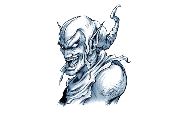 An intricate illustration of the Green Goblin from Spider-Man comics, showcasing his menacing expression and distinctive features, set against a clean background for a striking desktop wallpaper.