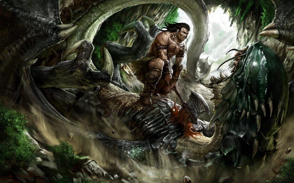 video game Dragon Battle HD Desktop Wallpaper | Background Image