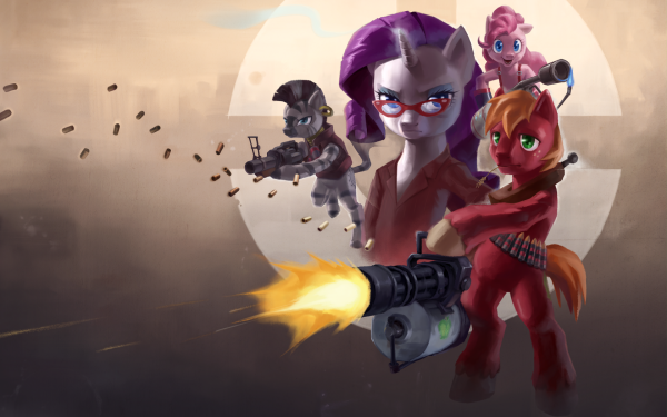 TV Show Crossover Rarity Pinkie Pie Zecora Team Fortress 2 Zebra My Little Pony Big Macintosh HD Wallpaper | Background Image