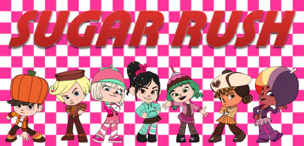 Gloyd Orangeboar Rancis Fluggerbutter Candlehead (Wreck-It Ralph) Taffyta Muttonfudge Vanellope von Schweetz movie Wreck-It Ralph HD Desktop Wallpaper | Background Image