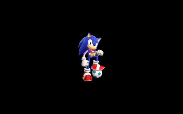 HD PC desktop wallpaper featuring Sonic the Hedgehog from the video game Mario & Sonic at the London 2012 Olympic Games, set against a black background.