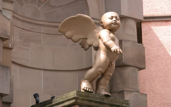man made Cherub Statue HD Desktop Wallpaper | Background Image