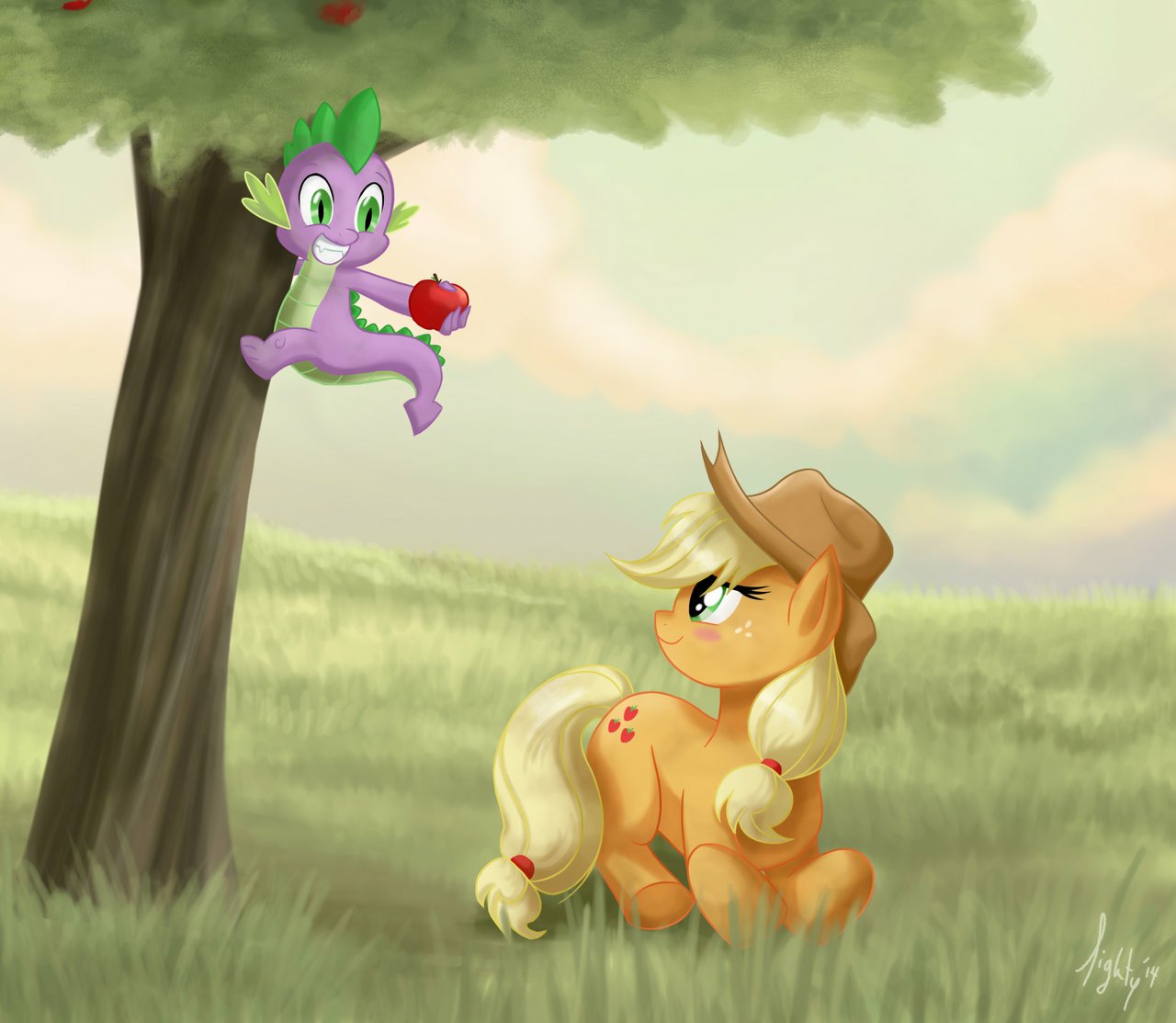 Download Spike (My Little Pony) Applejack (My Little Pony) TV Show My Little Pony: Friendship Is Magic Wallpaper by laeity