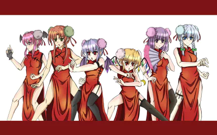 thigh highs chinese dress Patchouli Knowledge Hong Meiling Kasen Ibaraki Sakuya Izayoi Remilia Scarlet Flandre Scarlet Koakuma (Touhou) Anime Touhou HD Desktop Wallpaper | Background Image