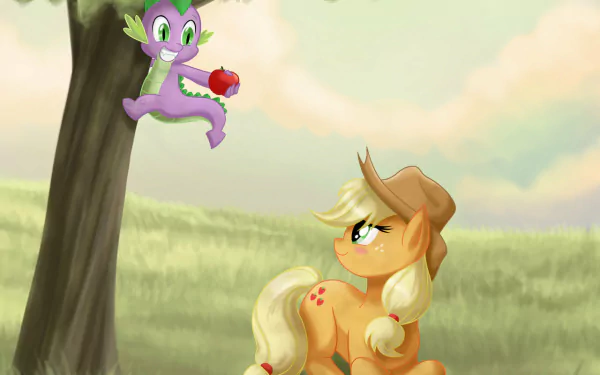 Spike (My Little Pony) Applejack (My Little Pony) TV Show My Little Pony: Friendship Is Magic HD Desktop Wallpaper | Background Image